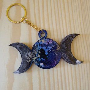 Blue moon phases keychain